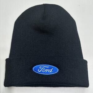 FORD Beanie Embroidered Stocking Hat Black Unisex Car Truck Racing Gift